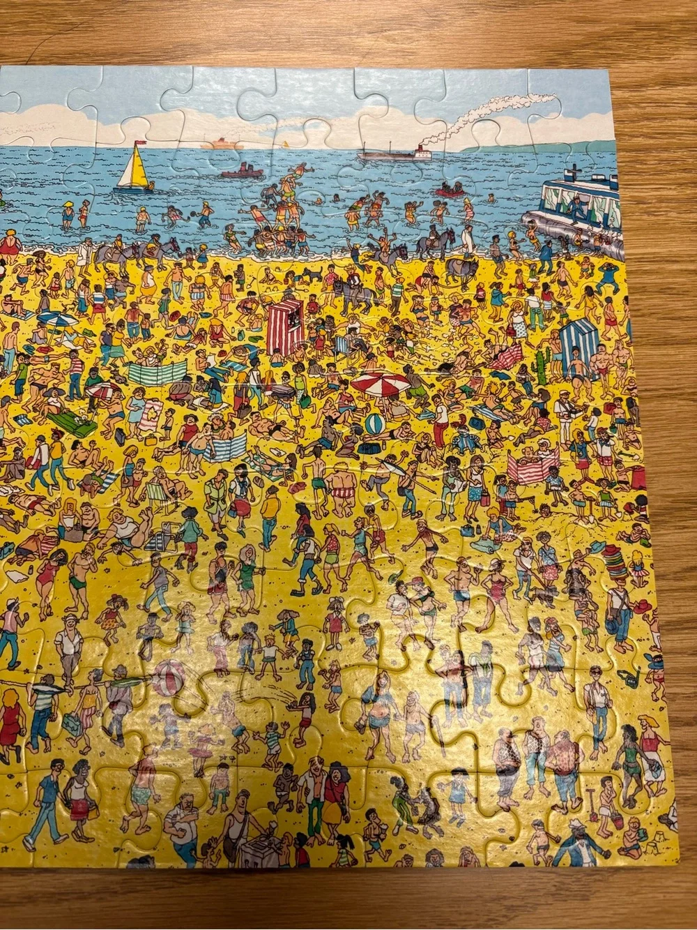 Vintage 1989 Where’s Waldo? On the Beach Jigsaw Puzzle #623 Complete 100 Pieces